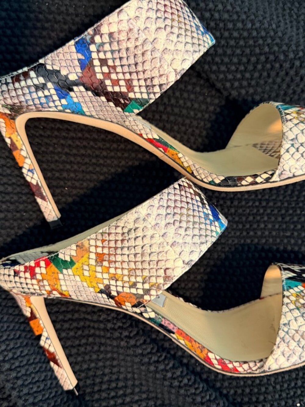 Jimmy Choo Multicolor Python Sandals 40.5 - Picture 2 of 7